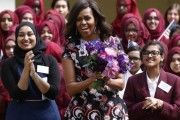 Michelle Obama at Mulberry School for Girls in London